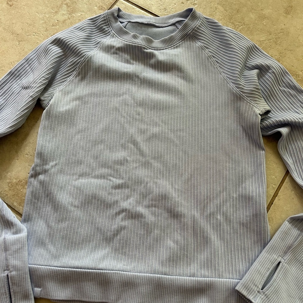 Lululemon Athletica Gray Crewneck Sweater with Ribbed Knit